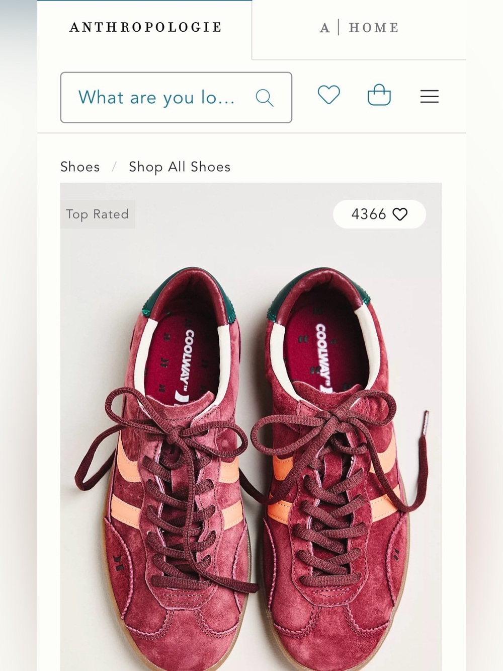 NWOB  Anthropologie Coolway Kizuna Retro Styled Men’s Sneakers Sz 10
